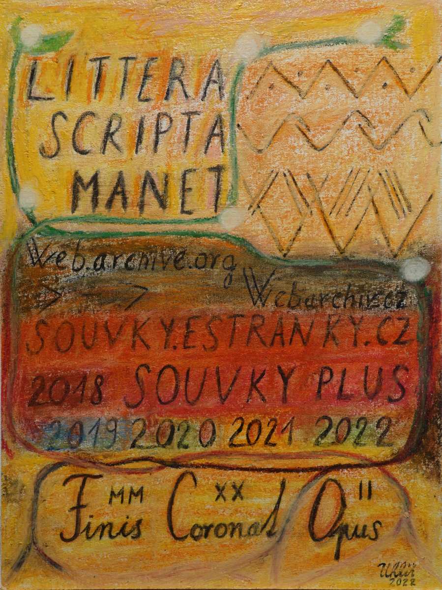Finis coronat opus. Akryl/olejový pastel 30x40 cm.