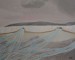 Tavné vody u nunataku Hůrka (380 m n. m.), pohled od svahu Potoky na západ, akryl 40x50 cm.